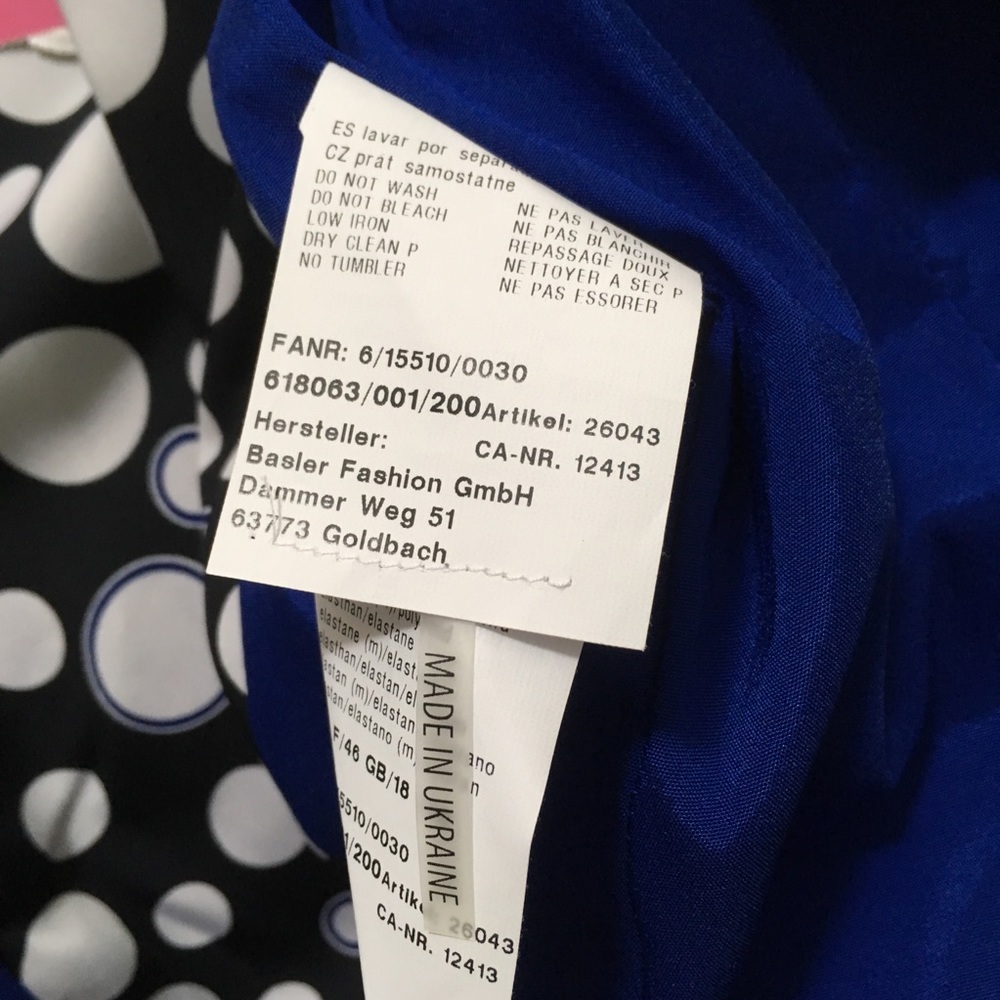 NWT Basler Designer Jacket Blazer Zip Black German Bloomingdales Luxury 44 14 - Picture 16 of 16